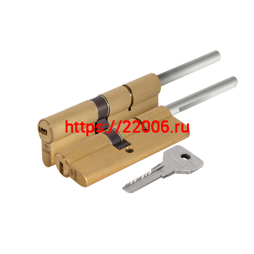 Цилиндровый механизм Cisa (Чиза) под вертушку (дл. шток) ASIX OE307-87.00 (90 мм/55+10+25), ЛАТУНЬ