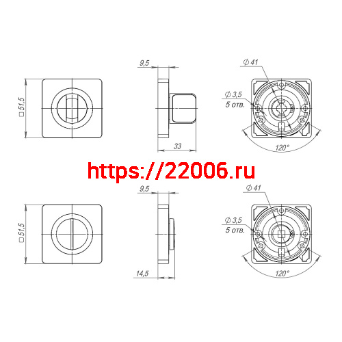 Ручка Ajax (Аякс) поворотная BK6.K.JK51 (BK6 JK) BL-24 черный фото 3