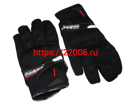 Перчатки MADBIKE-04, текстиль, защитные вставки