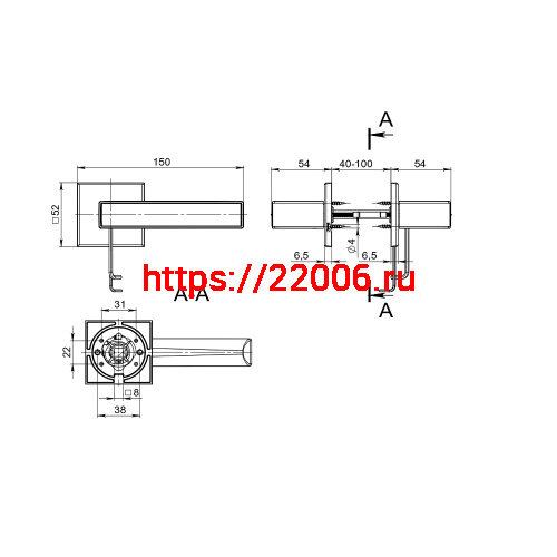 Ручка Fuaro (Фуаро) раздельная K.DM51.Straight (Straight DM) SSG-39 сатинированное золото фото 2