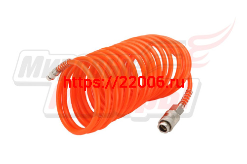 Шланг пневматический с фитингами рапид (5*8мм-5м, 10bar, спиральный)