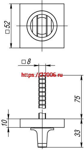 Ручка Fuaro (Фуаро) поворотная BKW8.K.KM52 (BKW8 KM) SN/CP-3 матовый никель/хром фото 2