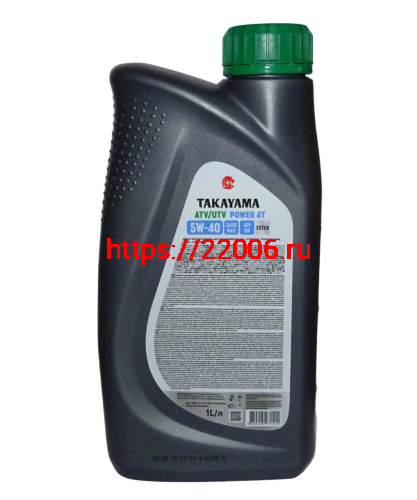Масло TAKAYAMA PОWER, 4T 5W40 ATV/UTV SN MA-2 синтетика, 1 литр 6056117 фото 2 Масло TAKAYAMA PОWER, 4T 5W40 ATV/UTV SN MA-2 синтетика, 1 литр 6056117 фото 2