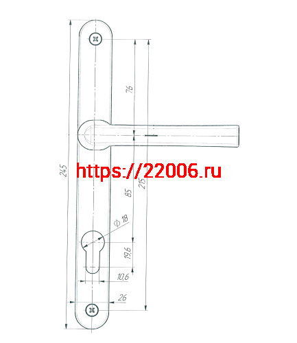 Ручка дверная Zenit (Зенит) на планке РФ1-85.25 (85 мм) белый фото 2