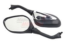 Зеркала (118) пласт. (черные с хромовой вставкой) d=8 mm