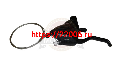 Шифтер/тормозная ручка Shimano Tourney EF500, левый, 3 скорости, трос1800мм, черный ESTEF5002LSBL