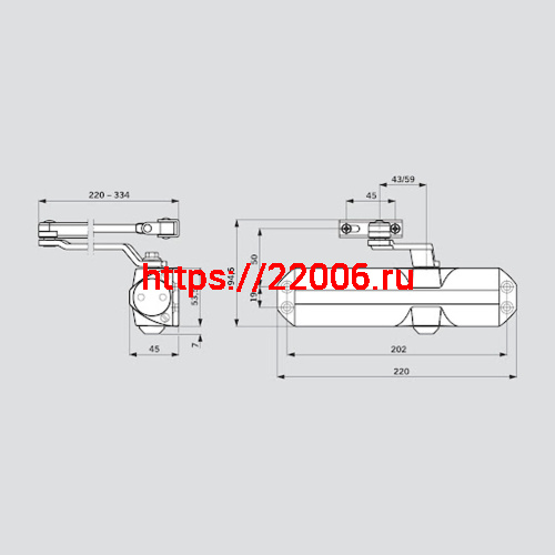 Дверной Dorma (Дорма) доводчик TS 68 EN 2/3/4, со складным рычагом, серый фото 3