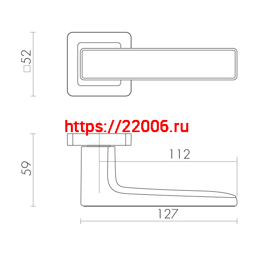 Ручка Fuaro (Фуаро) раздельная K.XM52.DENVER (DENVER XM) GR/CP-23 графит/хром фото 2