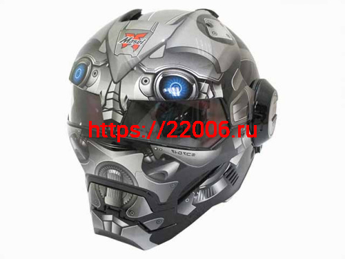 Мотошлем закрытый MASEI 610 Bumblebee серый (M)