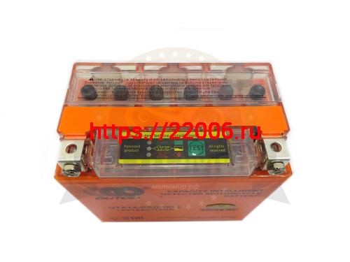 Аккумулятор 12В 14 А/ч  UTX14-BS iGEL, OUTDO   (151х88х147) прямая пол. фото 2