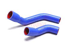 Патрубки радиатора ГАЗель Бизнес силикон.,синие,армир.,комп.2 шт. L430/255мм,d40/38.50/38мм(HH002-2)