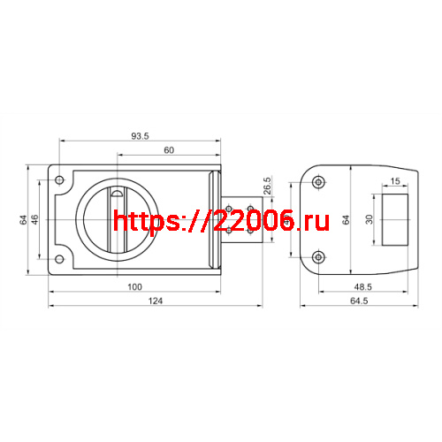 Замок Sam (Сам) накладной ЗНД-1 не авт., полим/покр /86900/ фото 2
