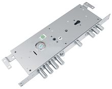 Замок Guardian (Гардиан) врезной двухсистемный ЗВ 25.14 Т (лев) с тягами (без накл), 5+1 кл (длин. кл. 54 мм) /123:453/