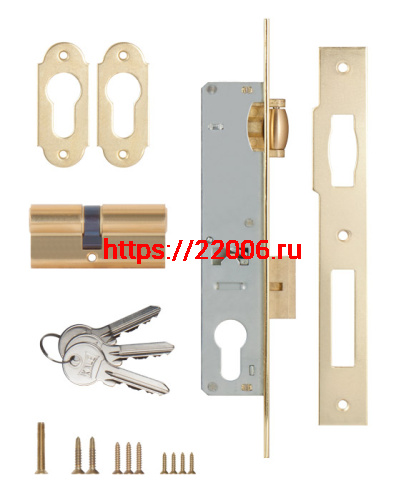 Замок Kale kilit (Кале килит) врезной цилиндровый узкопроф.155 (20 mm) (латунь) 3 кл. фото 2