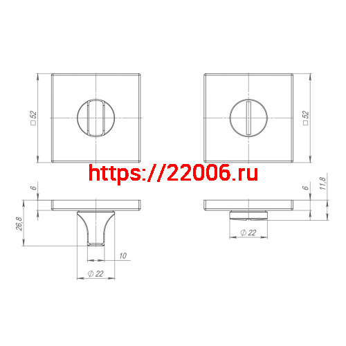 Ручка Punto (Пунто) поворотная BK6.K.ARC.Q52 (BK6 ARC) SN-3 мат.никель фото 3
