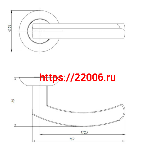Ручка Ajax (Аякс) раздельная R.JR54.SIGMA (SIGMA JR) CP-8 хром 140мм фото 2